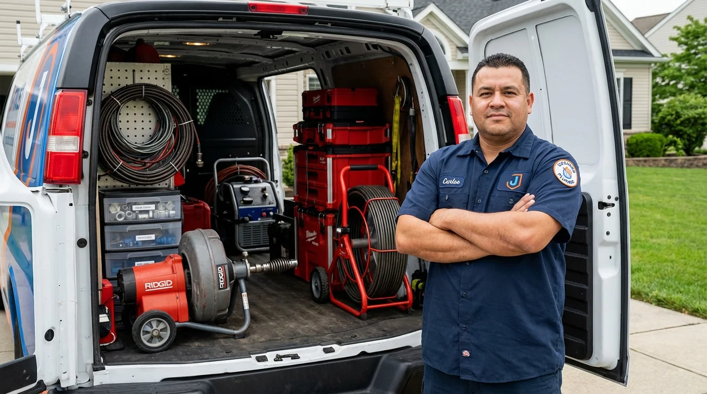 Professional drain cleaning equipment and Johns Plumbing LLC plumber in Lusk